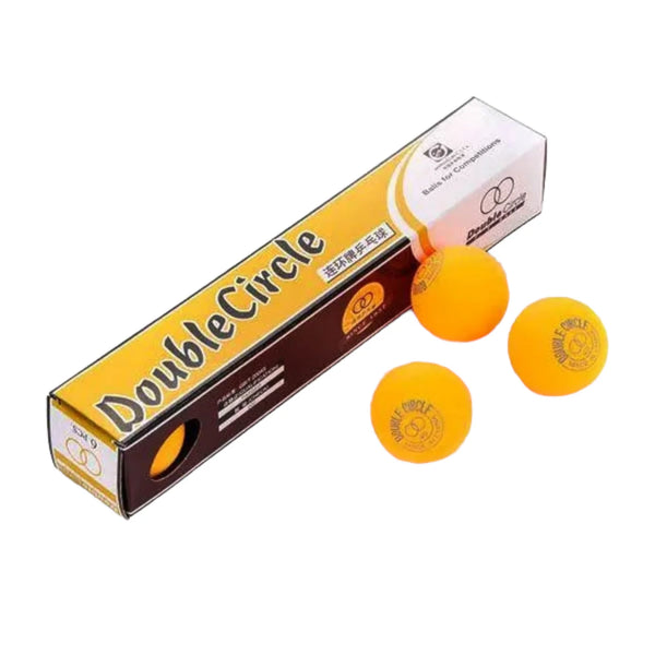 Double Circle 40+ Table Tennis Balls – CTTA Approved | White & Orange | Pack of 3 / Pack of 6 | Made in China