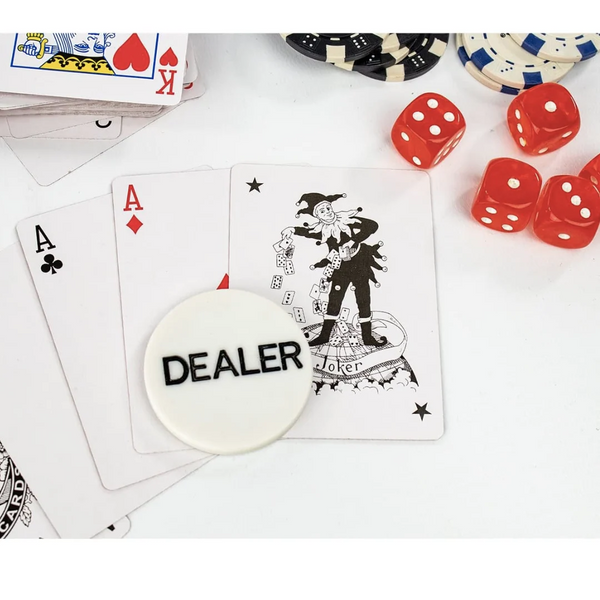 Poker Game Tin Pack – 200 Chips with Cards, Felt Mat & Dealer Buttons | Complete Set