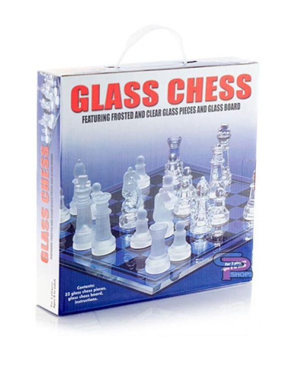 Glass Chess Game Set – Frosted & Clear Glass Pieces