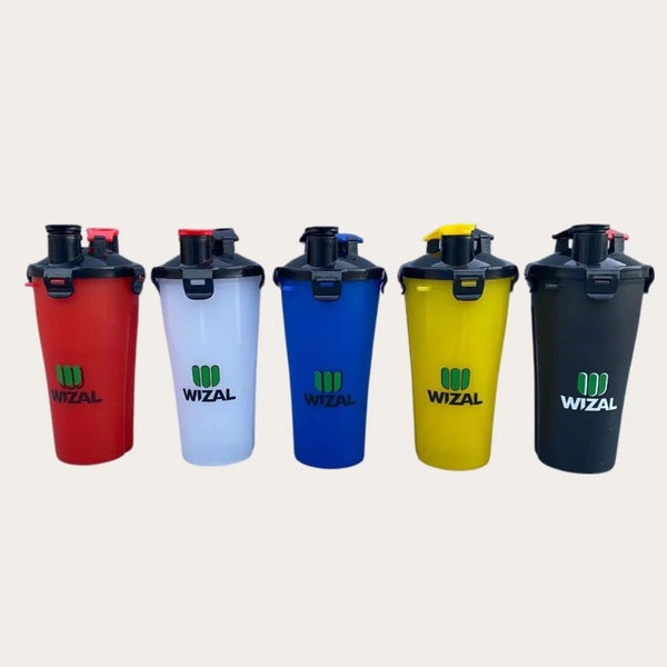 WIZAL Protein Shaker Bottle – Dual Flip-Lock Lid | Gym Fitness Bodybuilding