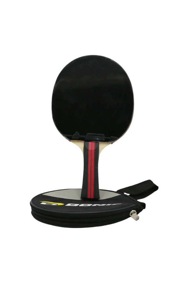 Donic Table Tennis Racket with Round Circular Cover Case – Black Rubber Carbon Handle | Made in China