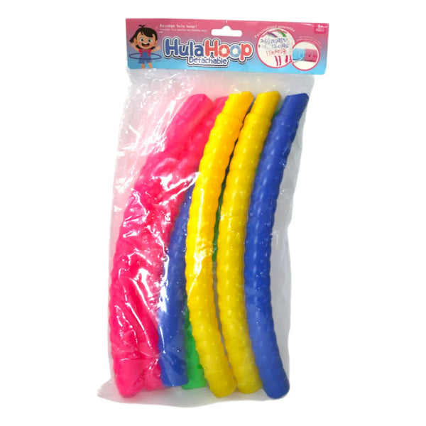 HulaHoop Detachable Crystal 207 – 7-Section Snap-Together Spiral Texture | Pink Blue Yellow | Kids & Fitness
