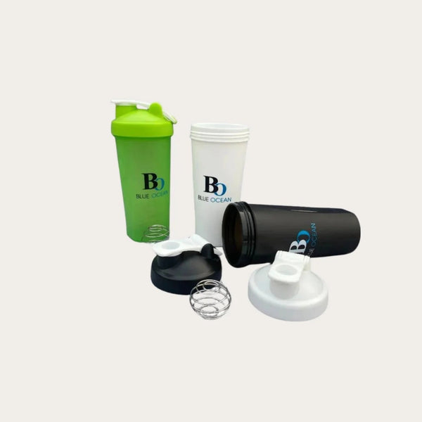 Blue Ocean Protein Shaker Bottle 600ml – Steel Blender Ball | Gym Fitness Bodybuilding