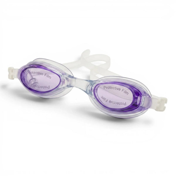 UV Protection Swimming Goggles – Anti-Fog Purple Tinted Lens | Clear Silicone Frame | Adults & Teens | Pool Training & Leisure