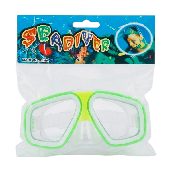 Sea Diver 1931 Snorkel Mask Style Swimming Goggles – Wide Frame Clear Lens | Green & Pink | Kids & Adults | Pool & Beach