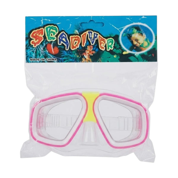 Sea Diver 1931 Snorkel Mask Style Swimming Goggles – Wide Frame Clear Lens | Green & Pink | Kids & Adults | Pool & Beach