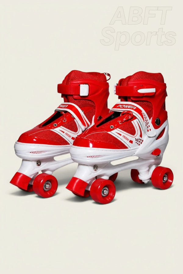 POWER Quad Roller Skates – Classic 4-Wheel Design | High-Cut Boot with Toe Stop