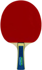 Butterfly Wakaba 1000 Table Tennis Racket front view showing premium red rubber face and blue wooden flared handle - product front view