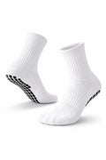 Anti-Slip Grip Football Socks – Dual Rubber Grip Sole | Metatarsal Protection | Moisture Wicking | Black & White | Men & Women