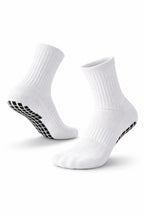 Anti-Slip Grip Football Socks – Dual Rubber Grip Sole | Metatarsal Protection | Moisture Wicking | Black & White | Men & Women