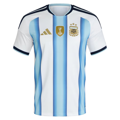 Argentina Home Football Shirt 2026 – Adidas | White Sky Blue Stripe | AFA Crest | 3 Stars | FIFA 2022 Badge | Fan Kit