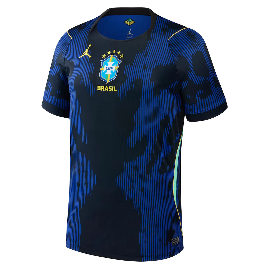 Brazil Away Football Shirt 2026 – Jordan Brand | Navy Blue Pinstripe | CBF Crest | 5 Stars | BRASIL | Fan Kit