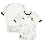 Portugal Away Football Shirt 2024 – Puma | White Multicolor Dot Swirl | FPF Crest | Black Collar | RE:FIBRE | Fan Kit