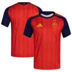 Spain Home Football Shirt 2026 – Champions Edition | Adidas | Red Navy | Tonal Pinstripe | RFEF Gold Crest | 2 Stars | Fan Kit