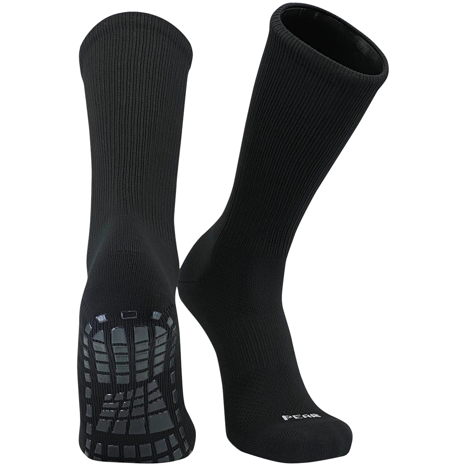 Anti-Slip Grip Football Socks – Dual Rubber Grip Sole | Metatarsal Protection | Moisture Wicking | Black & White | Men & Women