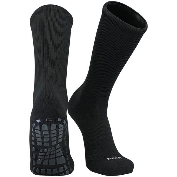 Anti-Slip Grip Football Socks – Dual Rubber Grip Sole | Metatarsal Protection | Moisture Wicking | Black & White | Men & Women