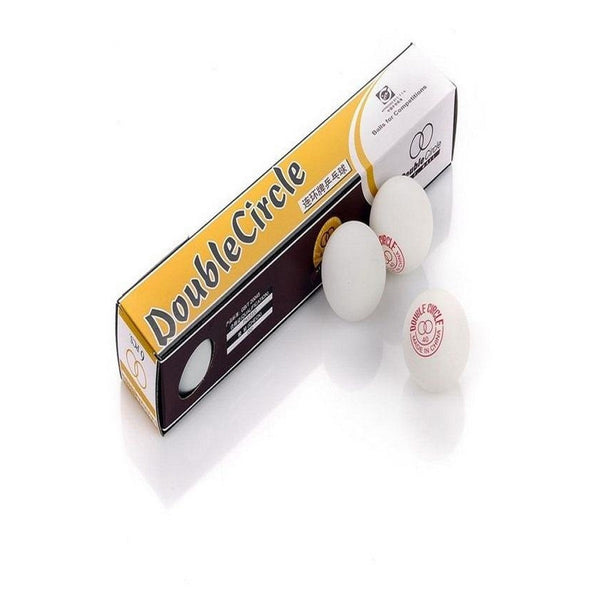 Double Circle 40+ Table Tennis Balls – CTTA Approved | White & Orange | Pack of 3 / Pack of 6 | Made in China