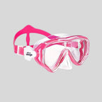 Seago kids swimming mask hot pink frame with white flower buckle - wide single tempered glass lens with nose cover