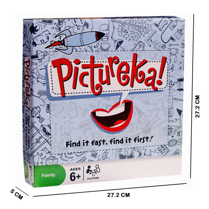 Pictureka board game box dimensions - 27.2cm x 27.2cm x 5cm