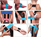 Sportstape Kinesiology Tape – Sport & Therapy | 5cm x 5m Roll | Skin-Friendly Breathable Latex-Free Elastic Water-Resistant | ISO 13485 CE Certified | Blue Red Beige