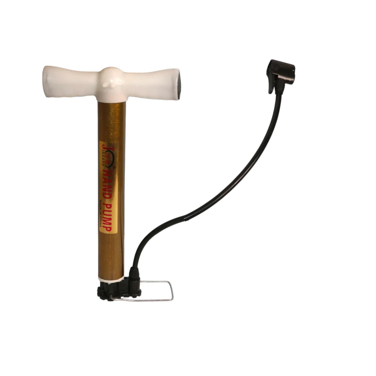 Football Hand Pump Small – Portable Ball Inflator with Needle Nozzle | Red & Gold | Football, Basketball & Sports