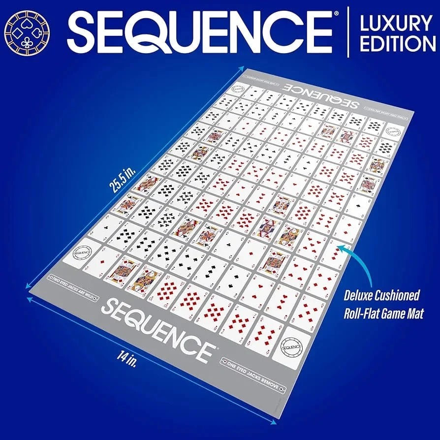 Sequence Luxury Edition deluxe cushioned roll-flat game mat 25.5 x 14 inches