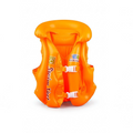 Inflatable kids swim vest orange front view - Pool School Step B and C with double white buckle straps