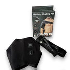 Electric Shoulder Heating Pad – USB Heated Brace Wrap | 3 Heat Settings | LED Button | Breathable Neoprene | Pain Relief Therapy