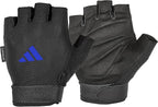 Adidas Essential Training Gloves White AEROREADY fingerless suede palm front and back view