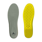 Adoral Sports Insole grey fabric top and yellow perforated foam bottom - single pair front and back view