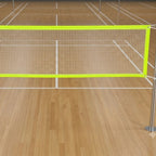 Badminton Net BB2 Yellow Patti – Full Court Width | White Nylon Mesh | Neon Yellow PVC Border Tape | Indoor & Outdoor