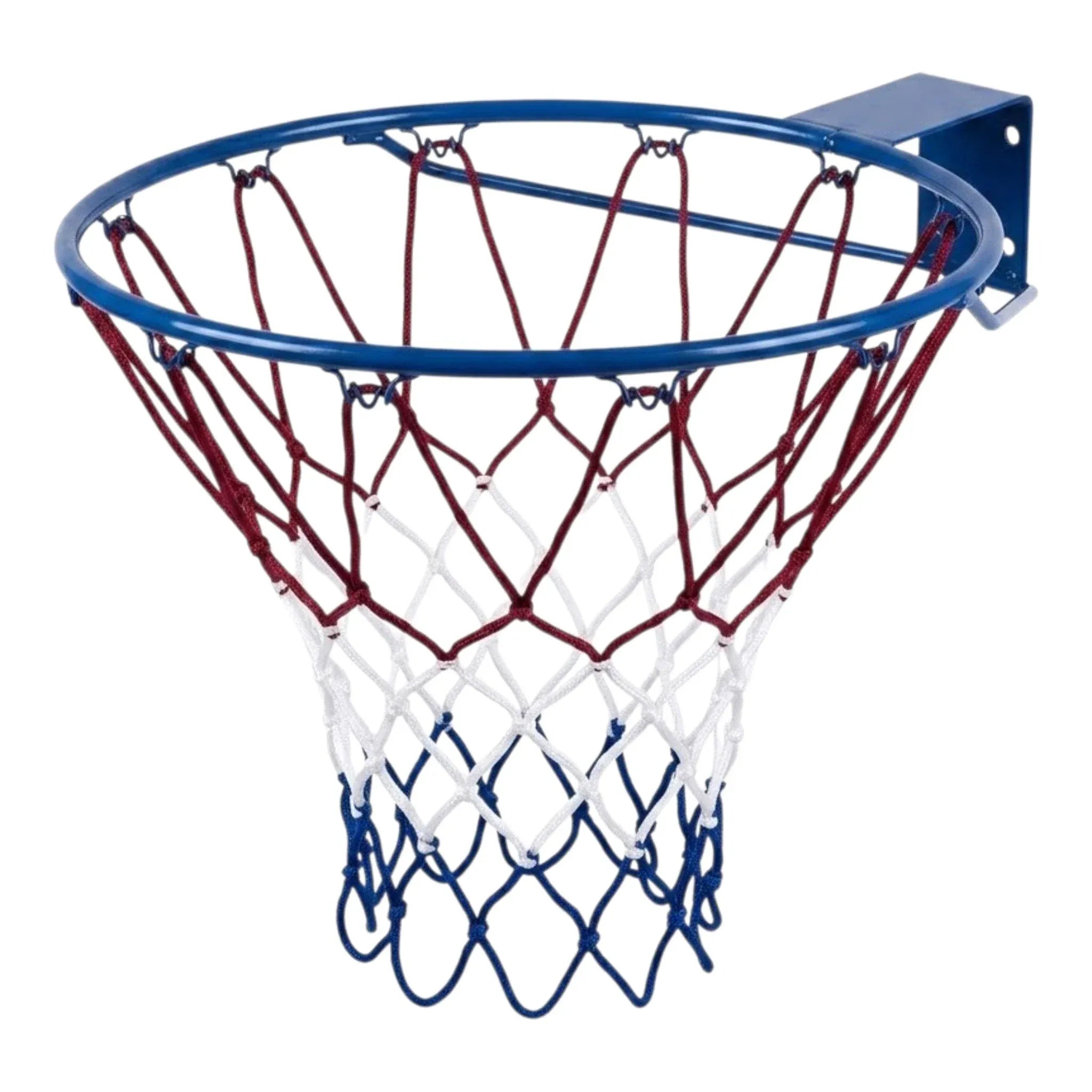 Basketball Ring with Net Large – Standard 45cm Steel Hoop | Tricolor Nylon Net | Wall Mount | Indoor & Outdoor