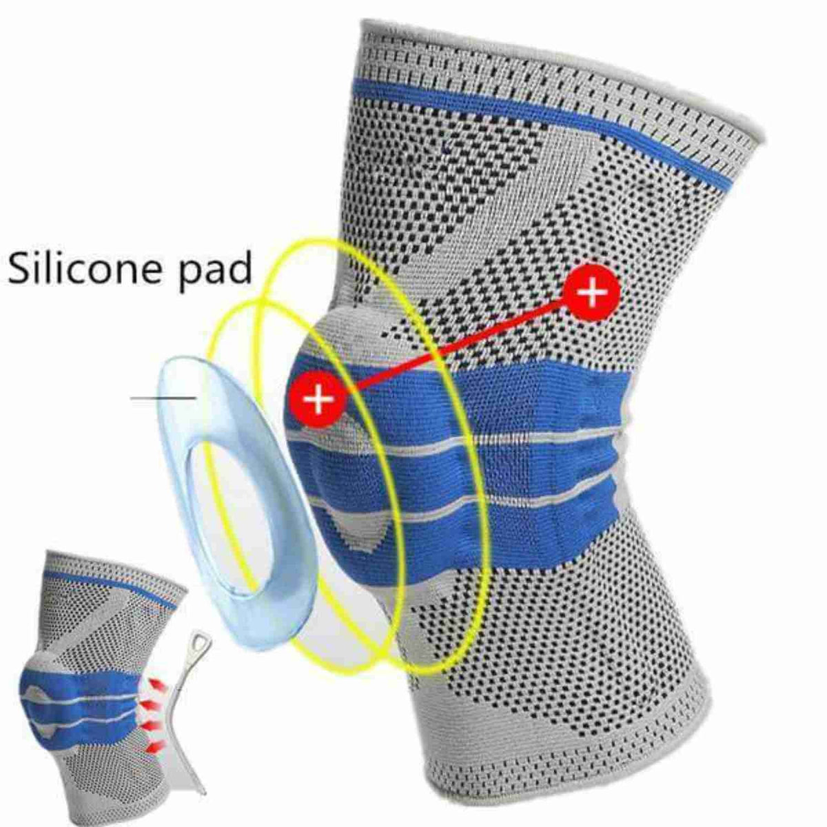 Sunexmack 9530 Silicone Knee Support (Sports & Pain Relief Brace)