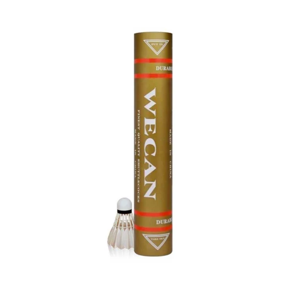 Wecan Gold Feather Shuttlecock Speed 77 – 12 Pack | Finest Quality Professional | Badminton