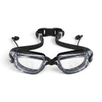 Peedo AK7000 Swimming Goggles – Wide Frame Anti-Fog UV Shield | Integrated Ear Plugs | Black | Cylinder Case | Pool Training