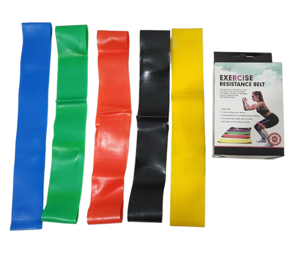 Exercise Resistance Loop Band Set 5 Levels with Box