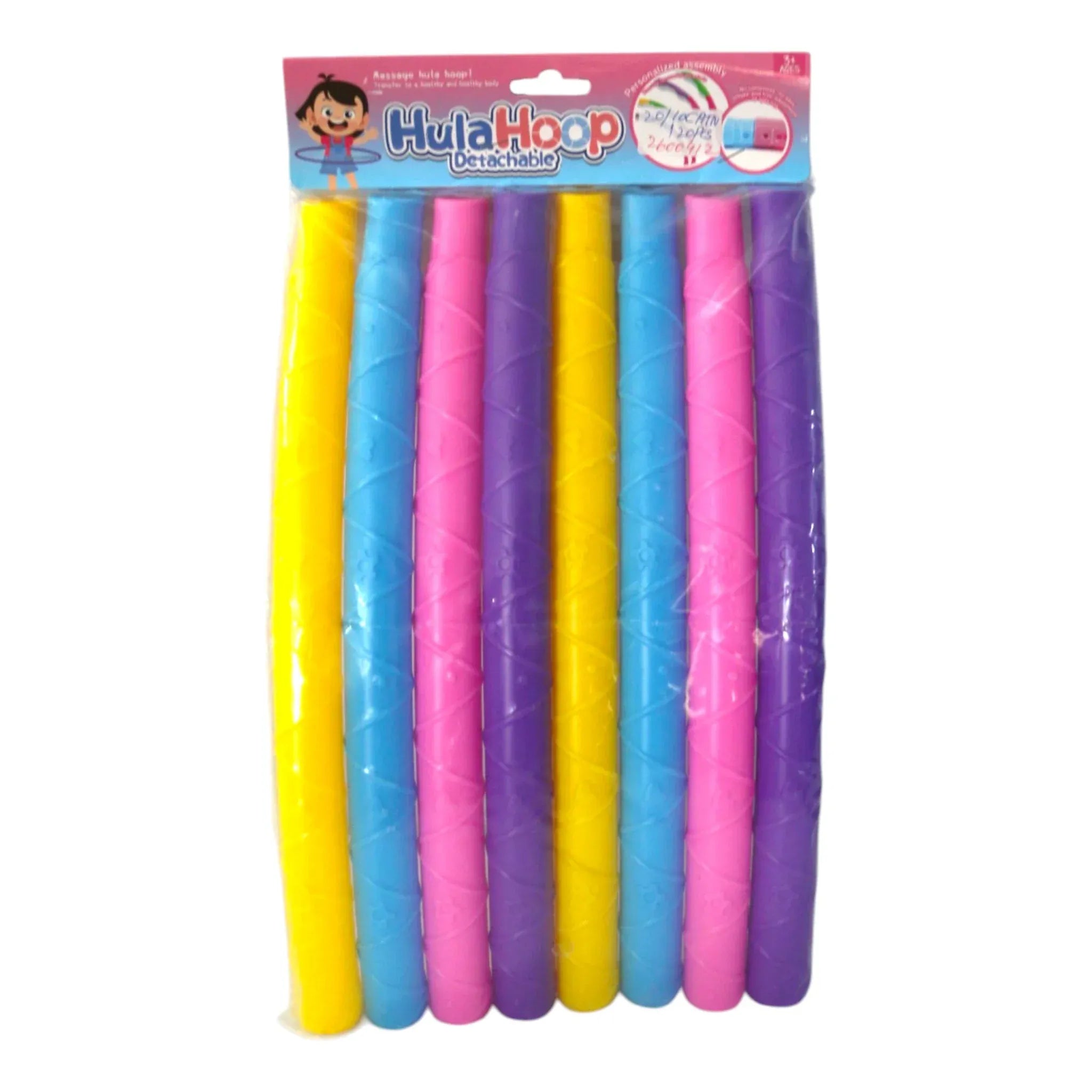 HulaHoop Detachable 77cm – 8-Section Snap-Together Multicolor | Yellow Blue Pink Purple | Kids & Fitness