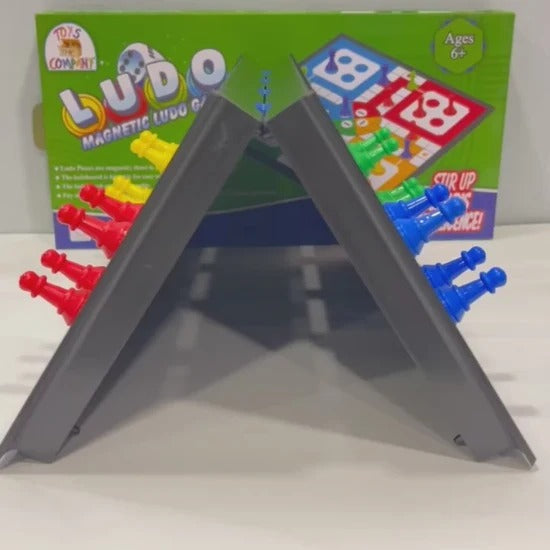Magnetic Ludo Game folded triangle stand view