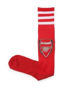 Arsenal FC Football Socks – Knee High | Red & White Stripes | Club Crest | Football Fan Kit