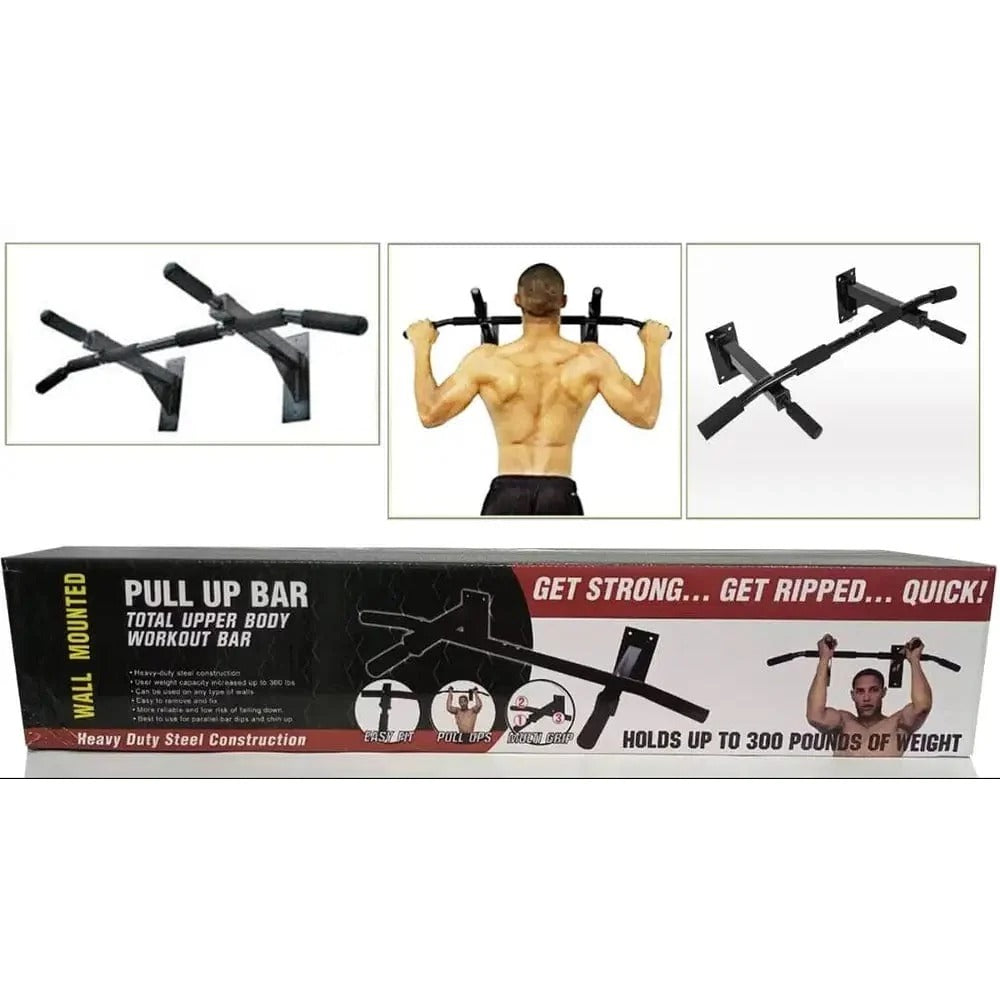 Wall Mounted Pull-Up Bar / Chinup Bar - 3 Grips