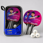 Loki Wang Hao 5 Star Table Tennis Racket Set – 2 Rackets, 3 Balls & Carry Case | Made in China