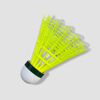 GoldStar tournament nylon badminton shuttlecock yellow single piece showing nylon skirt and cork base - product view