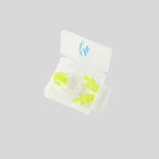 DARLING yellow-green silicone nose clip and ear plugs set in white storage case - open view
