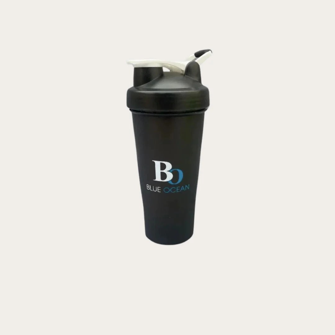 Blue Ocean Protein Shaker Bottle 600ml – Steel Blender Ball | Gym Fitness Bodybuilding
