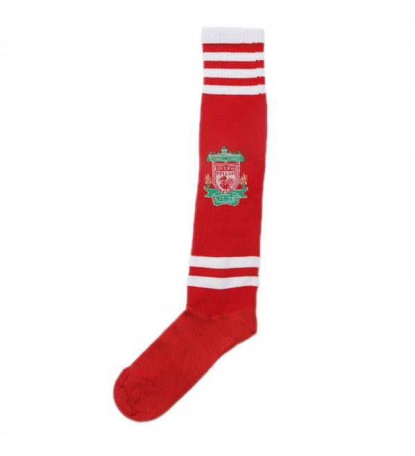 Liverpool FC Football Socks – Knee High | Red & White Stripes | Club Crest | Football Fan Kit