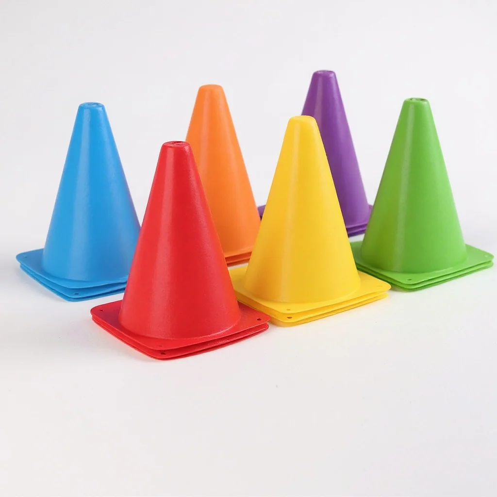 Multi-Colored Agility Training Cones – 6-Pack