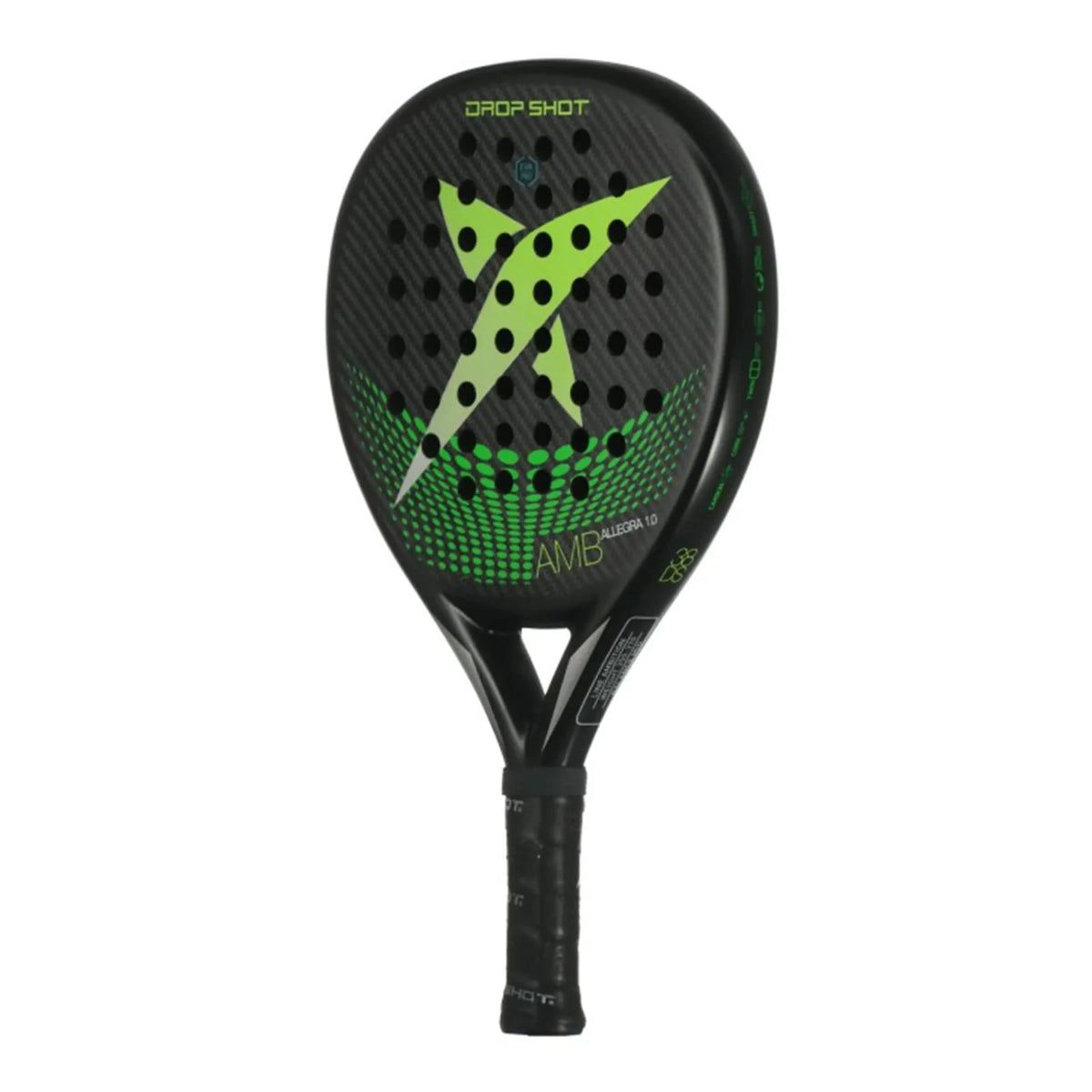 Drop Shot Allegra 1.0 AMB Padel Racket – 3K Carbon Black/Green (360-380g)