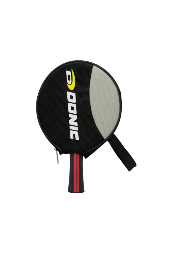 Donic Table Tennis Racket with Round Circular Cover Case – Black Rubber Carbon Handle | Made in China