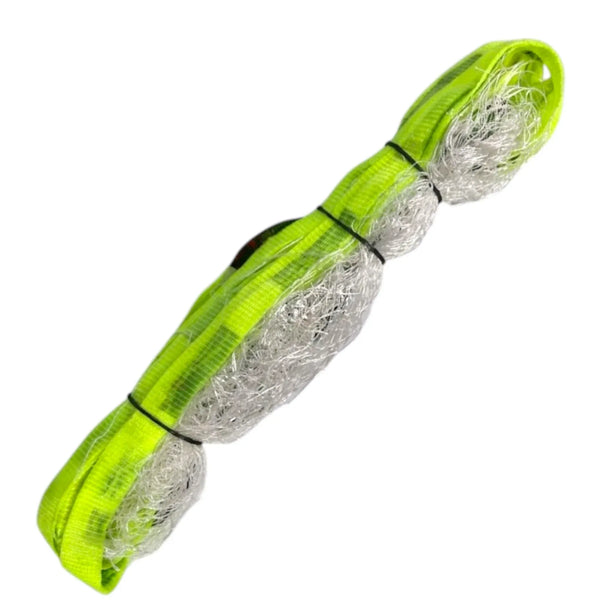 Badminton Net BB2 Yellow Patti – Full Court Width | White Nylon Mesh | Neon Yellow PVC Border Tape | Indoor & Outdoor
