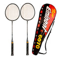 New Eminent 6070 Badminton Racket Set – Pack of 2 with Cover Bag | Aluminum Alloy | Black | Badminton